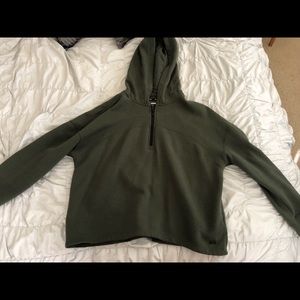 Green DKNY half zip hoodie